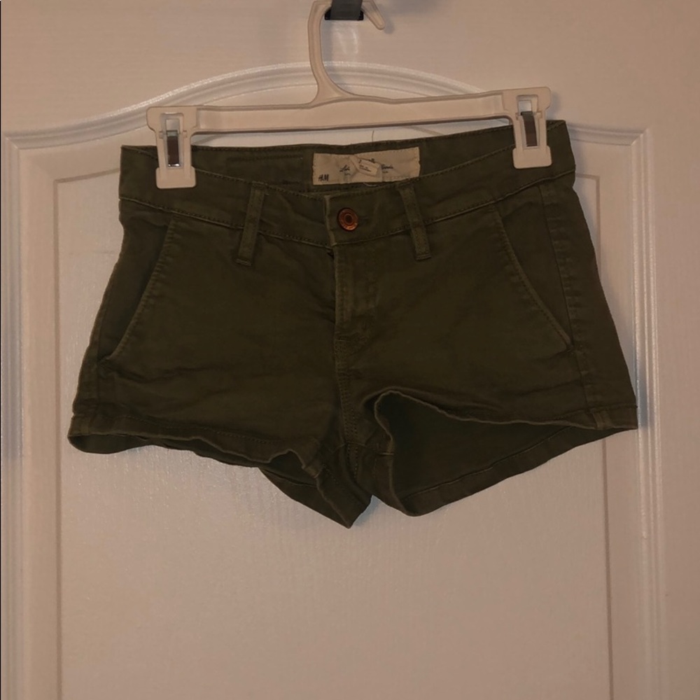 Olive Green Jean Shorts